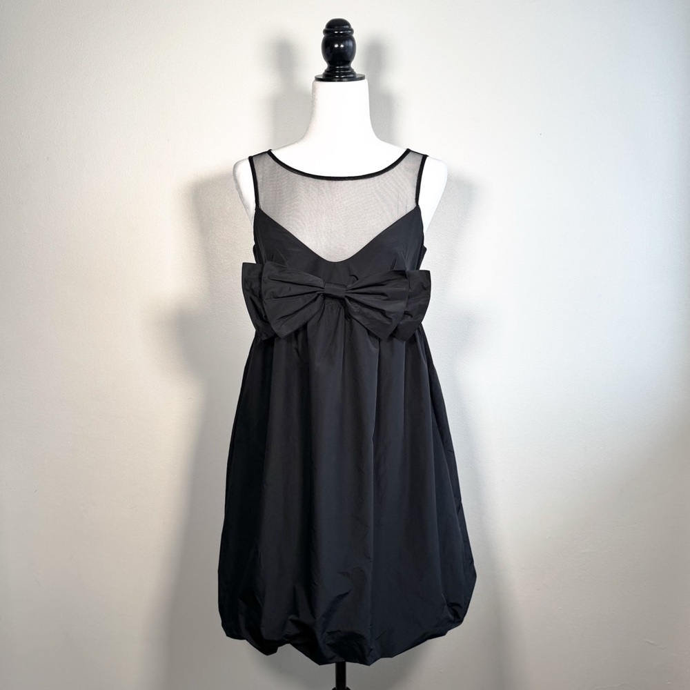 Black Babydoll Bubble Balloon Dress with Giant Bow